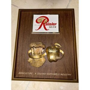 Vintage Thomas Schutz Rainier Beer Agriculture A Leading Northwest Industry Sign